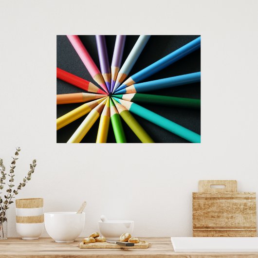 Poster crayons colorés (Cuisine)