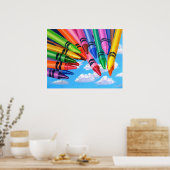 Poster Crayons dans le ciel, peinture acrylique (Cuisine)