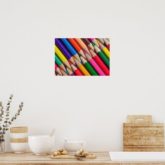 Poster crayons de couleur crayons arrière - plan texture (Cuisine)