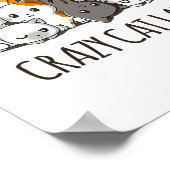 Poster Crazy Chat Lady Cute Anime Kitty Chat T Chemise (Coin)