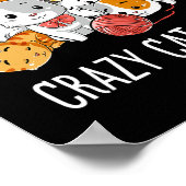Poster Crazy Chat Lady Drôle Filles Femmes Kitten Animal (Coin)
