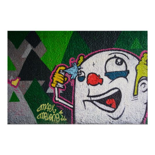 Poster Crazy Clown avec Spray Can Graffiti (Devant)