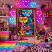 Poster Crazy Cute Cats : Banderole de dessin de Doodon lu