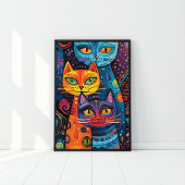Poster Crazy Cute Cats : Banderole de dessin de Doodon lu