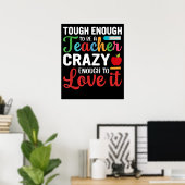 Poster Crazy Enseignant Hommes Femmes Funny Enseignants (Bureau à domicile)