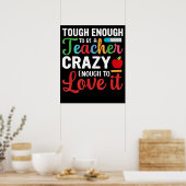 Poster Crazy Enseignant Hommes Femmes Funny Enseignants (Cuisine)