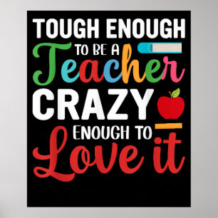 Poster Crazy Enseignant Hommes Femmes Funny Enseignants