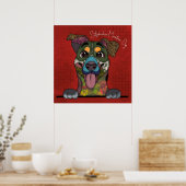 Poster Crazy Entlebucher Mountain Dog visage peint à la m (Cuisine)