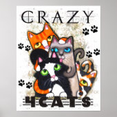 Poster Crazy for Cats Art Print (Devant)