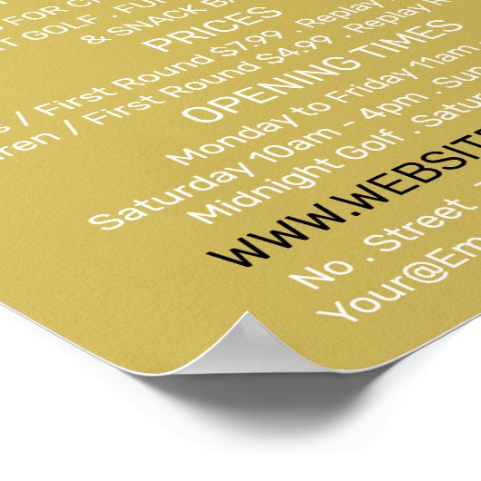 Poster Crazy Golf Slogan, Mini Golf Course Publicité (Coin)