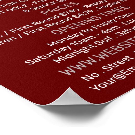 Poster Crazy Golf Slogan, Mini Golf Course Publicité (Coin)