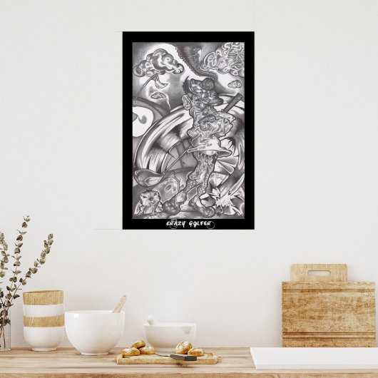 Poster Crazy Golfer (Cuisine)