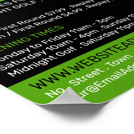 Poster Crazy Golfer, Mini Golf Course Publicité (Coin)