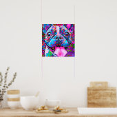 Poster Crazy Happy French Bulldog Portrait d'art (Cuisine)