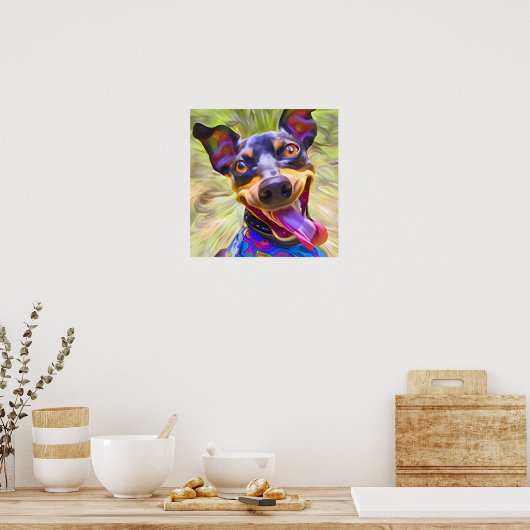 Poster Crazy Happy Manchester Terrier Portrait d'art chie (Cuisine)