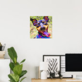 Poster Crazy Happy Manchester Terrier Portrait d'art chie (Bureau à domicile)