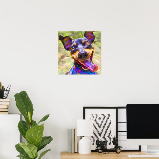 Poster Crazy Happy Manchester Terrier Portrait d'art chie (Bureau à domicile)