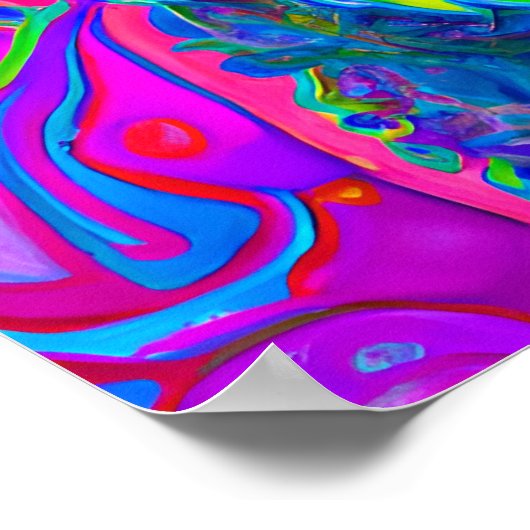 Poster Crazy Happy Schnauzer Portrait d'art chien (Coin)