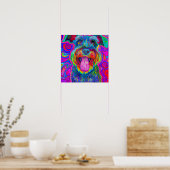 Poster Crazy Happy Schnauzer Portrait d'art chien (Cuisine)