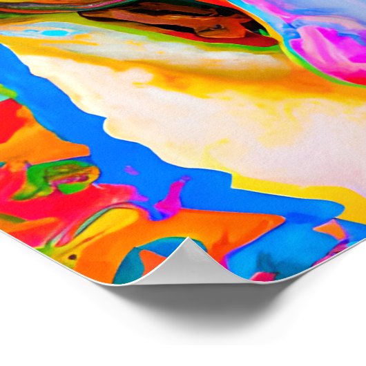 Poster Crazy Happy Shar-Pei Portrait d'art chien (Coin)