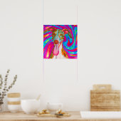 Poster Crazy Happy Whippet Dog Portrait Art (Cuisine)