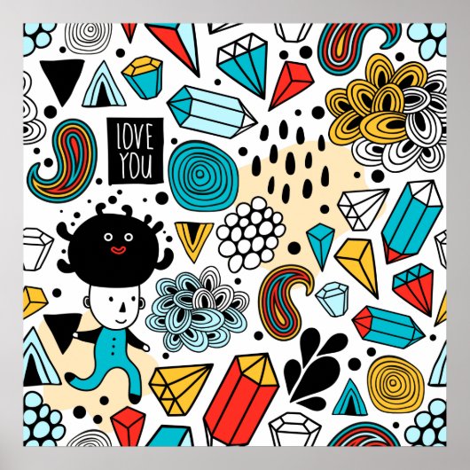 Poster Crazy head (Devant)