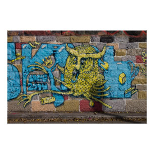 Poster Crazy Kind Of Fantasy Horned Owl Graffiti