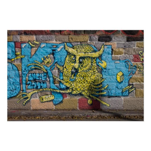 Poster Crazy Kind Of Fantasy Horned Owl Graffiti (Devant)