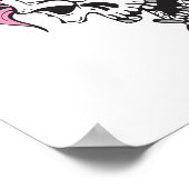 Poster crazy pink hair skull (Coin)