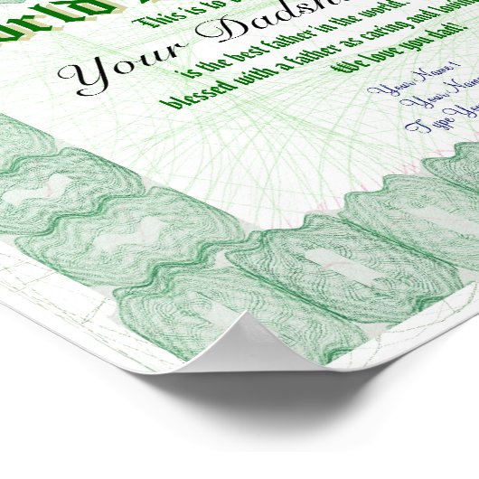 Poster Create a World's Best Dad Certificate (Coin)