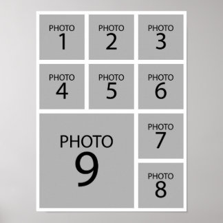Poster Create your collage Personalized  template 9 PHOTO