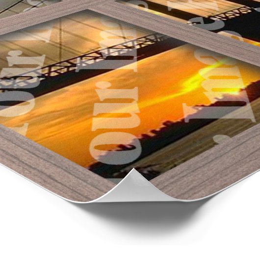 Poster Create Your Own 6 Pane Bleached Brown Window Frame (Coin)