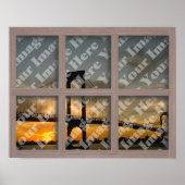 Poster Create Your Own 6 Pane Bleached Brown Window Frame (Devant)