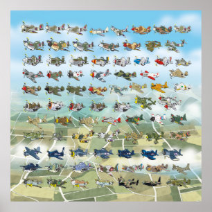 Poster create your own airplane caricature