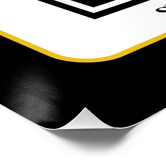 Poster Create Your Own QR Code | Black White Gold Border (Coin)