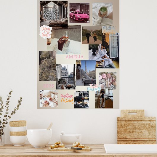 Poster Create Your Own Vision Board Manifesting 2025 (Cuisine)