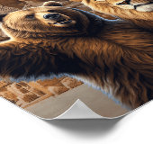 Poster Créatif drôle Lion et Selfie d'ours (Coin)