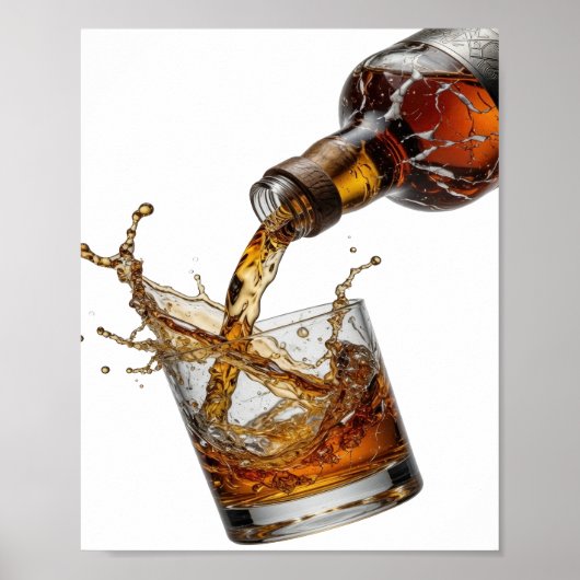Poster Création argentée WHISKY SPLASH Design (Devant)