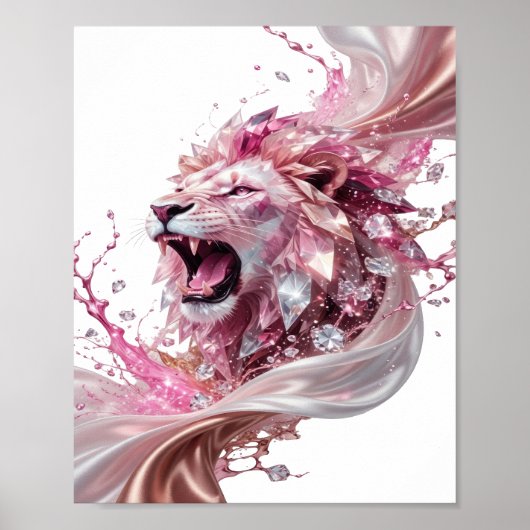 Poster Création argentée WITTY LION KING audacieuse (Devant)