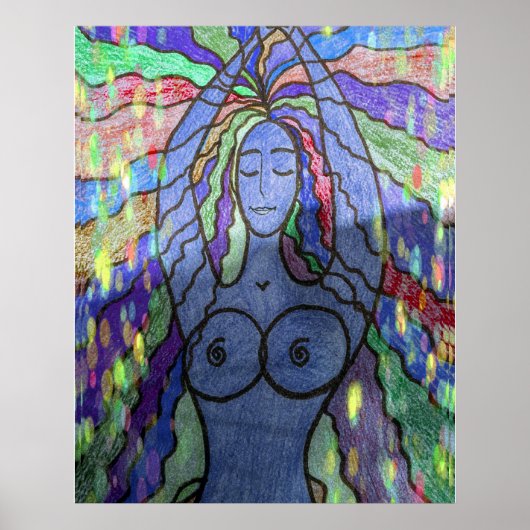 Poster Création Bleu Art Moderne (Devant)