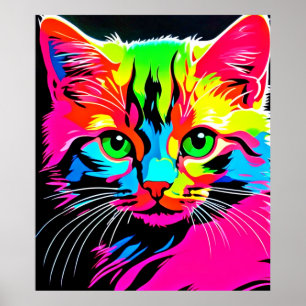 Poster Création de chat colorée