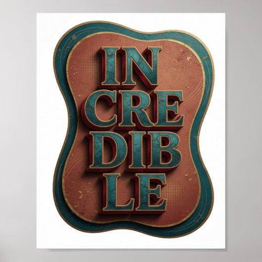 Poster Création de déclaration INCROYABLE Bleu ludique (Devant)