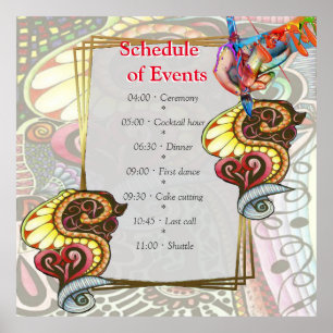 Poster Création de doodle de fête Artiste joyeuse