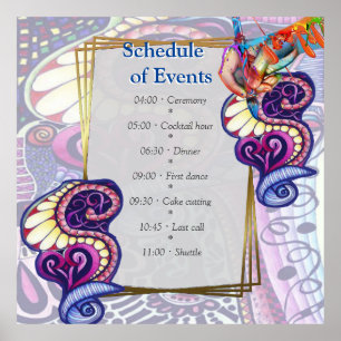 Poster Création de doodle de fête Artiste joyeuse