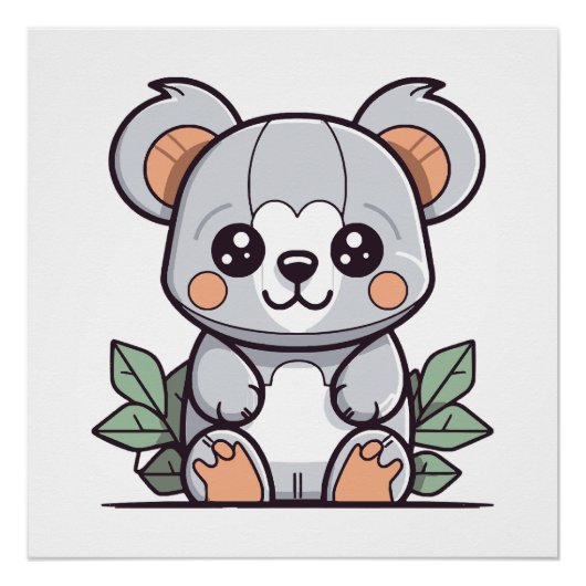 Poster Création de Koala Vector Magique Kawaii (Devant)