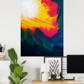 Poster Création de la lumière v 3 - Abstraite peinture so (Bureau à domicile)