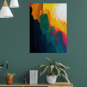 Poster Création de Lumière v 2 - peinture acrylique abstr