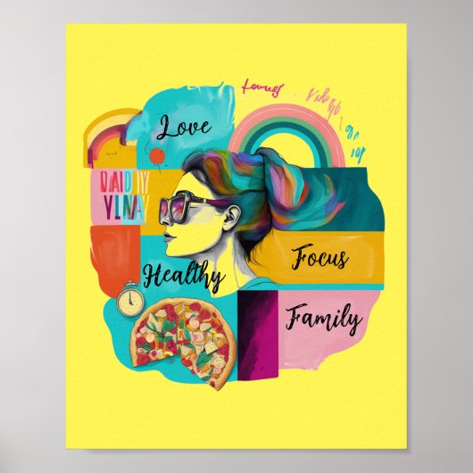 Poster Création de ma vie de rêve : Jaune Vision Board (Devant)