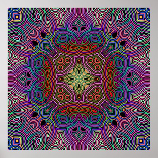 Poster Création de mosaïque multicolore abstraite (Devant)