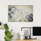 Poster Création de mur d'art avec concentration sur le rê (Bureau à domicile)